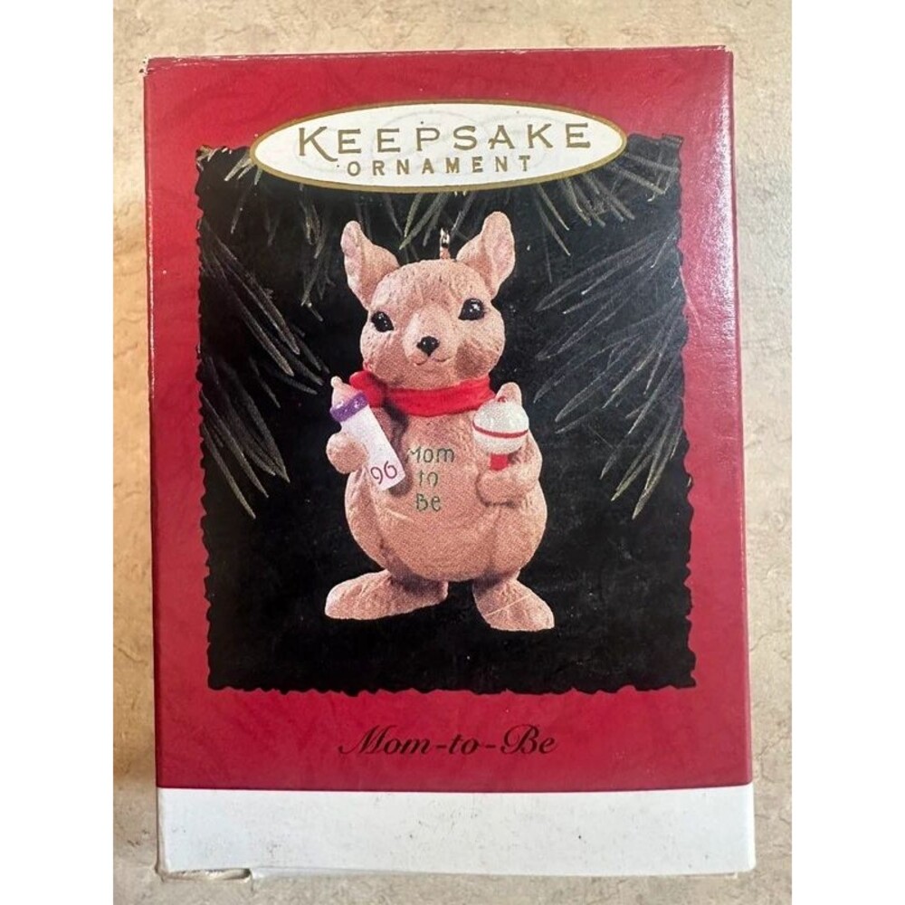 Vintage 1996 Mom To Be Hallmark Keepsake Christmas Ornament Kangaroo Baby Gift